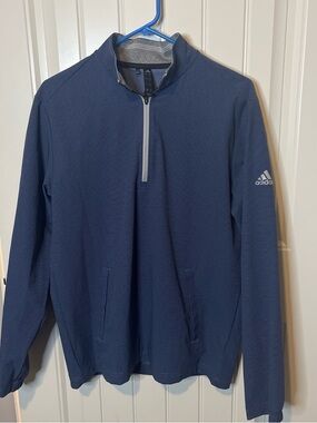 adidas Blue and Gray Half-Zip Pullover